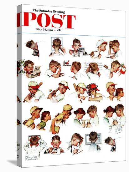 "Day in the Life of a Boy" Saturday Evening Post Cover, May 24,1952-Norman Rockwell-Stretched Canvas
