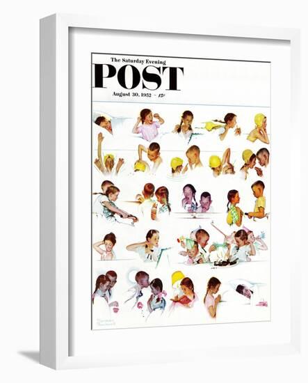 "Day in the Life of a Girl" Saturday Evening Post Cover, August 30,1952-Norman Rockwell-Framed Giclee Print