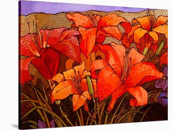 Day Lilies III-John Newcomb-Stretched Canvas
