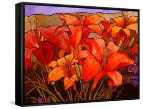 Day Lilies III-John Newcomb-Framed Stretched Canvas