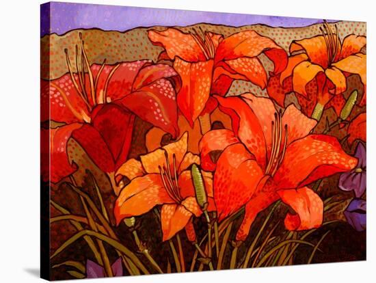 Day Lilies III-John Newcomb-Stretched Canvas