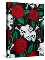 Day of Dead Fabric, Olvera Street Market, El Pueblo de Los Angeles, Los Angeles, California, USA-Walter Bibikow-Stretched Canvas