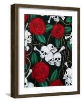 Day of Dead Fabric, Olvera Street Market, El Pueblo de Los Angeles, Los Angeles, California, USA-Walter Bibikow-Framed Photographic Print