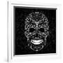 Day Of The Dead Black And White Skull-Alisa Foytik-Framed Art Print