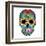 Day of the Dead Colorful Skull with Floral Ornament-Alisa Foytik-Framed Art Print