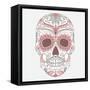 Day of the Dead Colorful Skull with Floral Ornament-Alisa Foytik-Framed Stretched Canvas