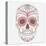 Day of the Dead Colorful Skull with Floral Ornament-Alisa Foytik-Stretched Canvas