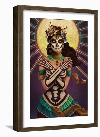 Day of the Dead - Crossbones-Lantern Press-Framed Art Print