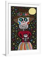 Day of the Dead Girl with Cat-Kerri Ambrosino-Framed Giclee Print