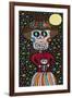 Day of the Dead Girl with Cat-Kerri Ambrosino-Framed Giclee Print