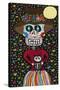 Day of the Dead Girl with Cat-Kerri Ambrosino-Stretched Canvas