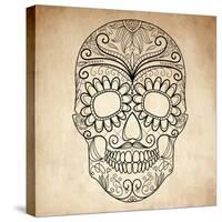 Day of the Dead Grungy Skull-Alisa Foytik-Stretched Canvas