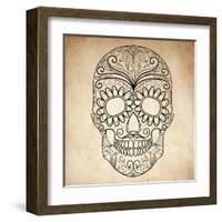 Day of the Dead Grungy Skull-Alisa Foytik-Framed Art Print