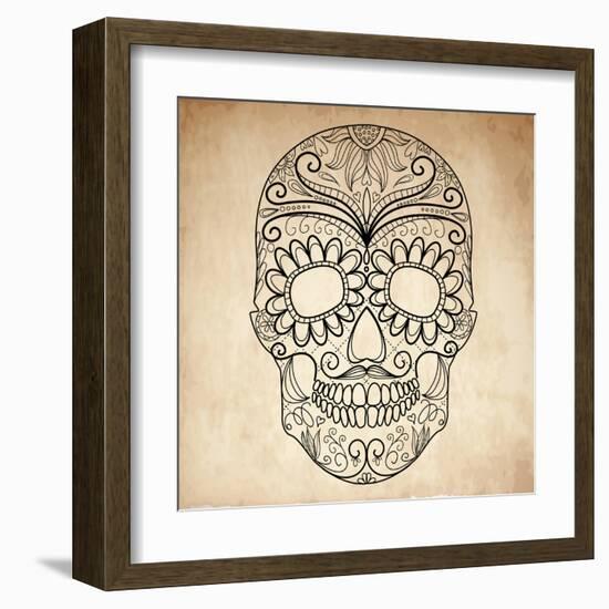 Day of the Dead Grungy Skull-Alisa Foytik-Framed Art Print