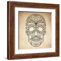 Day of the Dead Grungy Skull-Alisa Foytik-Framed Art Print