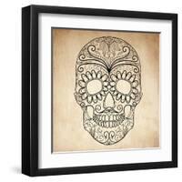 Day of the Dead Grungy Skull-Alisa Foytik-Framed Art Print