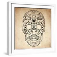 Day of the Dead Grungy Skull-Alisa Foytik-Framed Art Print