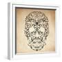 Day of the Dead Grungy Skull-Alisa Foytik-Framed Art Print