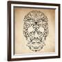 Day of the Dead Grungy Skull-Alisa Foytik-Framed Art Print