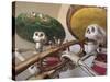 Day of the Dead, Lifesized Wooden Mariachis, Oaxaca, Mexico-Judith Haden-Stretched Canvas