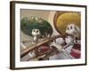 Day of the Dead, Lifesized Wooden Mariachis, Oaxaca, Mexico-Judith Haden-Framed Photographic Print