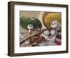 Day of the Dead, Lifesized Wooden Mariachis, Oaxaca, Mexico-Judith Haden-Framed Photographic Print