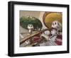 Day of the Dead, Lifesized Wooden Mariachis, Oaxaca, Mexico-Judith Haden-Framed Photographic Print