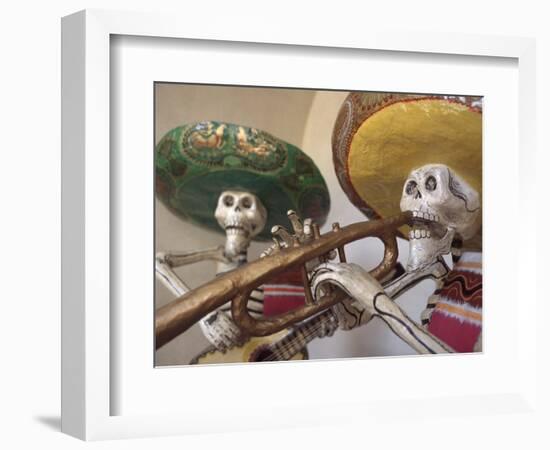 Day of the Dead, Lifesized Wooden Mariachis, Oaxaca, Mexico-Judith Haden-Framed Photographic Print
