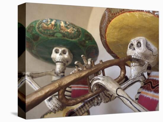 Day of the Dead, Lifesized Wooden Mariachis, Oaxaca, Mexico-Judith Haden-Stretched Canvas