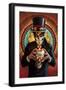 Day of the Dead - Man and Candle-Lantern Press-Framed Art Print