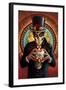 Day of the Dead - Man and Candle-Lantern Press-Framed Art Print