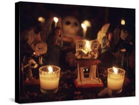 Day of the Dead Night Vigil Details, Oaxaca, Mexico-Judith Haden-Stretched Canvas