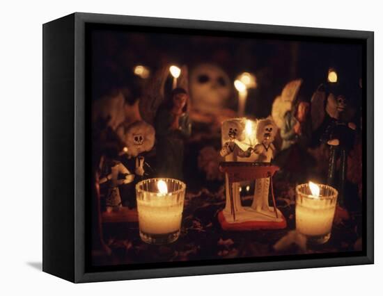 Day of the Dead Night Vigil Details, Oaxaca, Mexico-Judith Haden-Framed Stretched Canvas