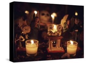 Day of the Dead Night Vigil Details, Oaxaca, Mexico-Judith Haden-Stretched Canvas