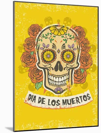 Day of the Dead Poster-bazzier-Mounted Art Print