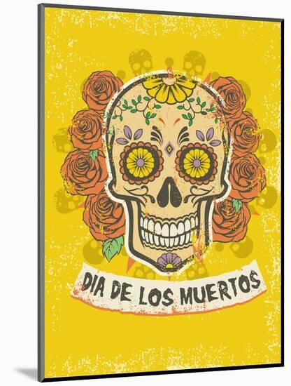 Day of the Dead Poster-bazzier-Mounted Art Print