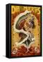 Day of the Dead - Skeleton Dancing-Lantern Press-Framed Stretched Canvas