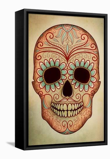 Day of the Dead Skull II-Anna Polanski-Framed Stretched Canvas