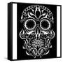 Day of the Dead Skull-lineartestpilot-Framed Stretched Canvas
