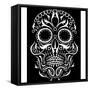 Day of the Dead Skull-lineartestpilot-Framed Stretched Canvas