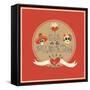 Day of the Dead Skull-cienpies-Framed Stretched Canvas