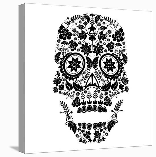 Day of the Dead Skull-lineartestpilot-Stretched Canvas
