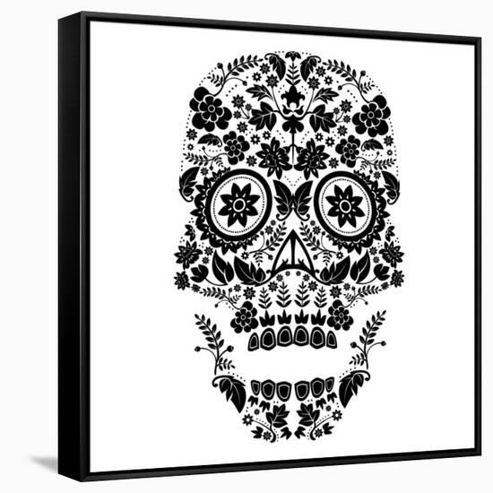 Day of the Dead Skull-lineartestpilot-Framed Stretched Canvas