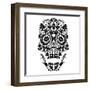 Day of the Dead Skull-lineartestpilot-Framed Art Print
