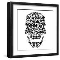 Day of the Dead Skull-lineartestpilot-Framed Art Print