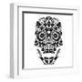 Day of the Dead Skull-lineartestpilot-Framed Art Print