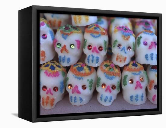 Day of the Dead, Sugar Skull Candy at Abastos Market, Oaxaca, Mexico-Judith Haden-Framed Stretched Canvas