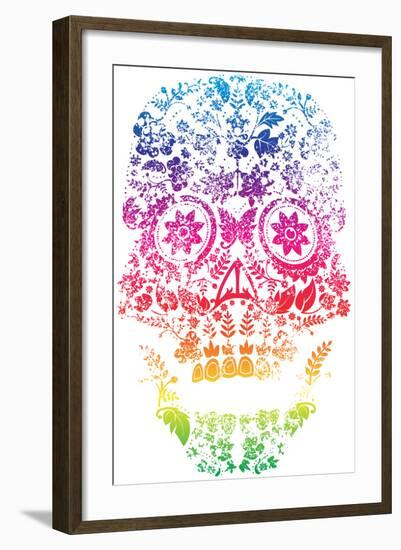 Day of the Dead Sugar Skull Design-lineartestpilot-Framed Art Print