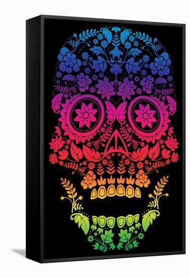 Day of the Dead Sugar Skull Design-lineartestpilot-Framed Stretched Canvas