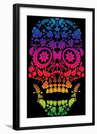 Day of the Dead Sugar Skull Design-lineartestpilot-Framed Art Print